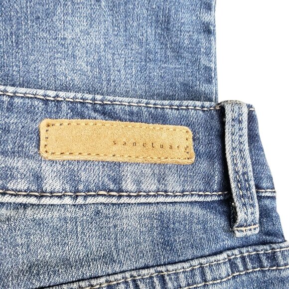 NEW Sanctuary High Rise Distressed Ankle Robbie Rip Repair Jeans - Picture 6 of 8